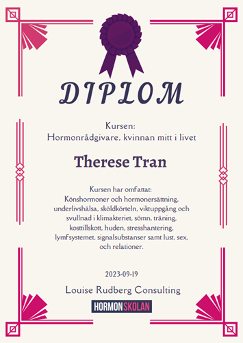 Diplom som hormonrådgivare